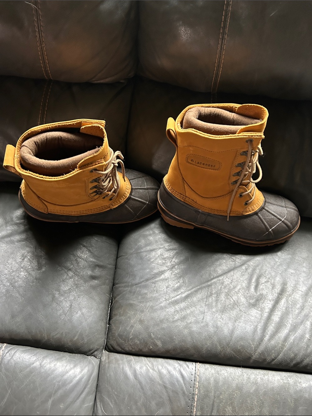 LaCrosse Yellow and Brown Insulated Duck Boots